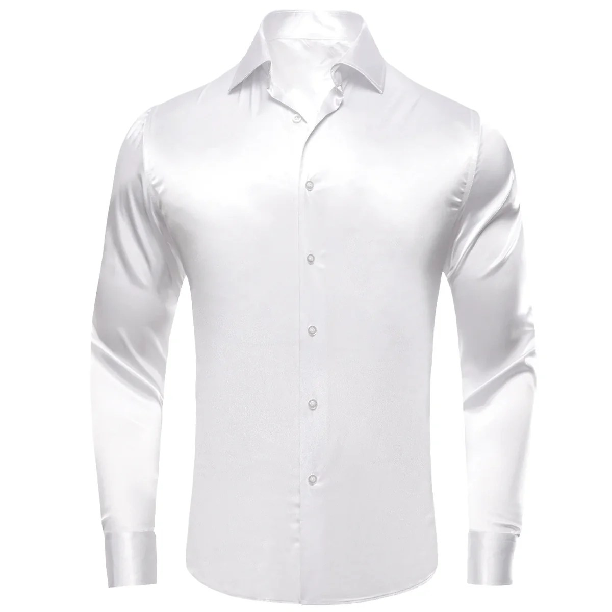 Mens white silk dress shirt