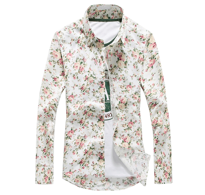 Men floral dress shirt