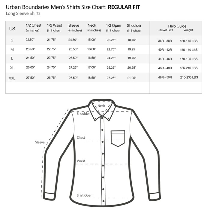 What are men's dress shirt sizes