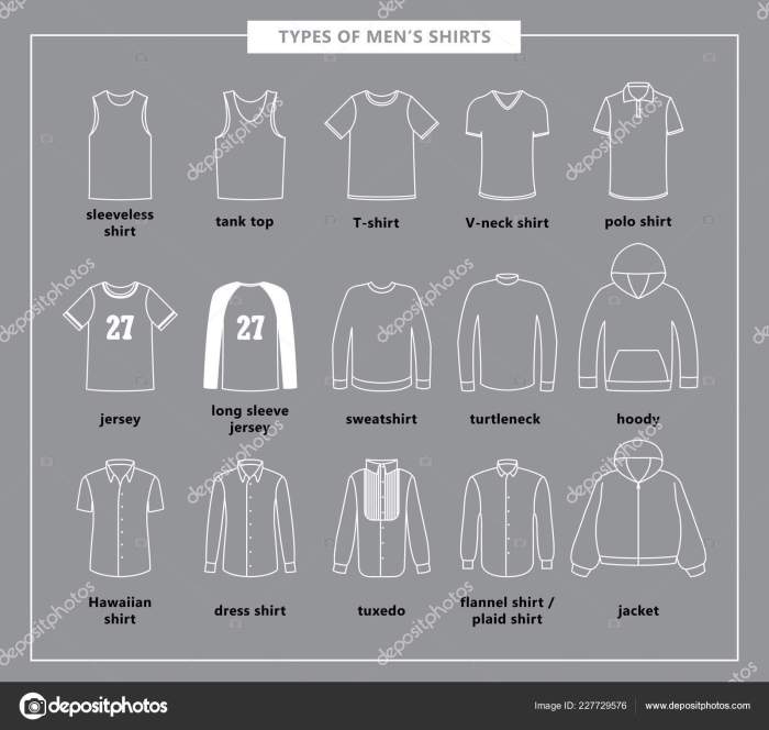 Men's dress shirt types