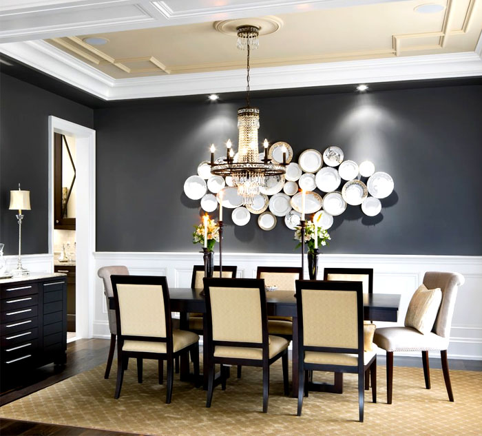 How to decorate large dining room wall