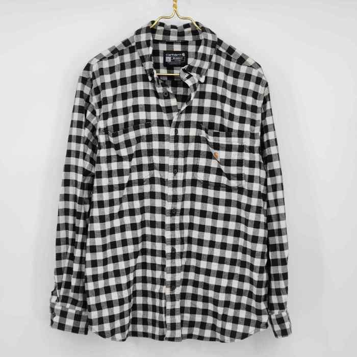 Black and white checkered men's dress shirt