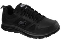 Skechers work flex advantage men relaxed fit wide sr shoes blk ebay leather slip mens foam memory style resistant comfort