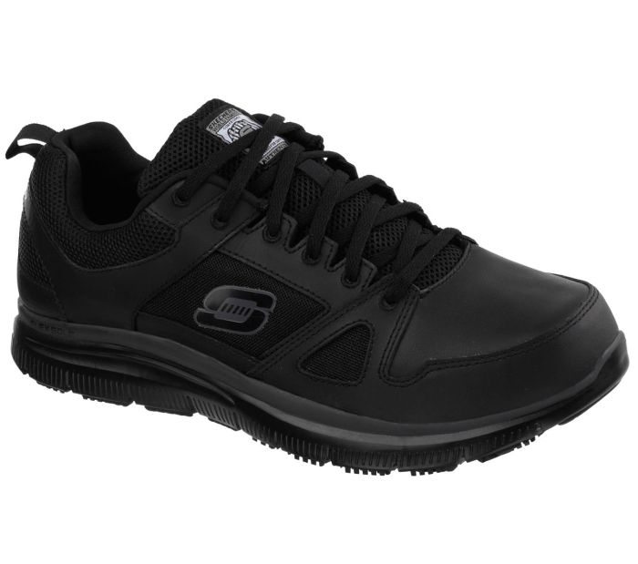 Skechers work flex advantage men relaxed fit wide sr shoes blk ebay leather slip mens foam memory style resistant comfort