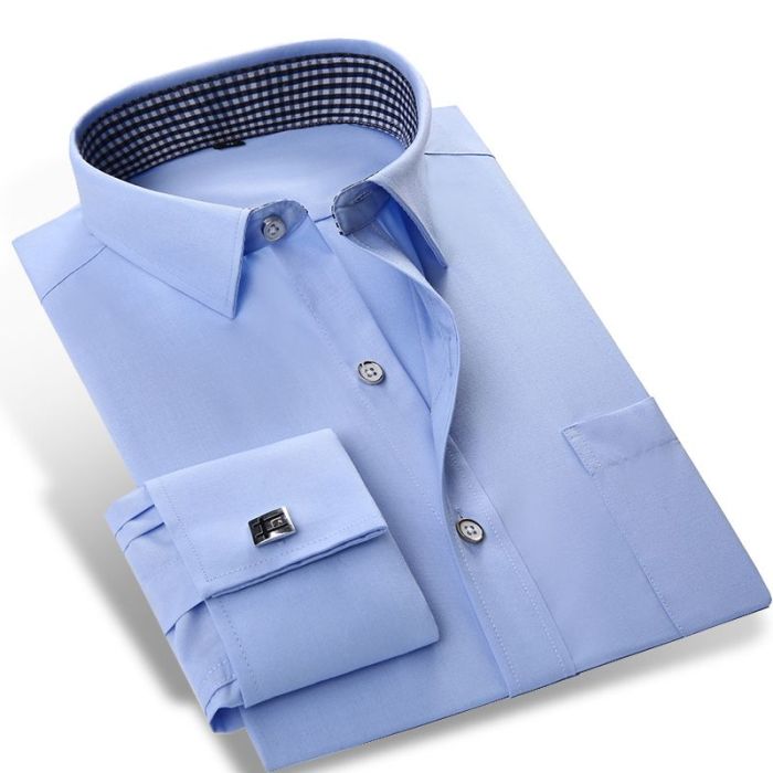 Men's dress shirts with different colored cuffs